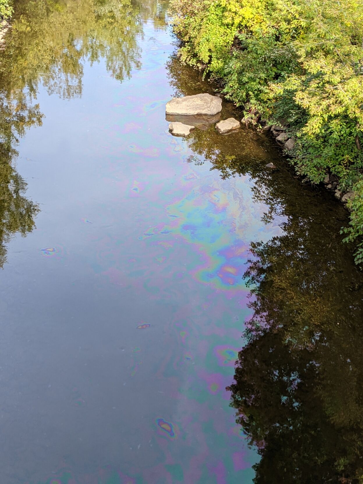 Housatonic River oil slick pollution